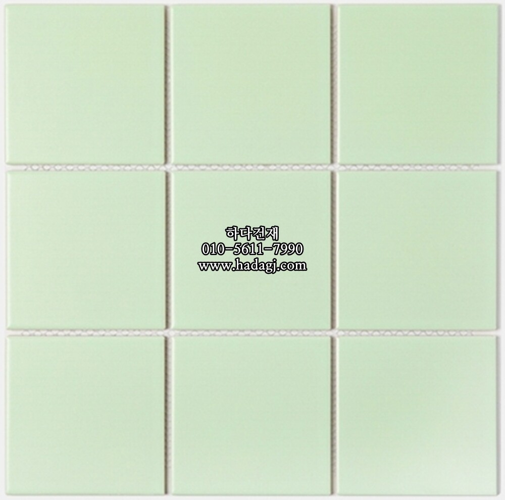 정사각 모자이크타일 97x97x6T 민트 무광 자기질타일 / 하다건재