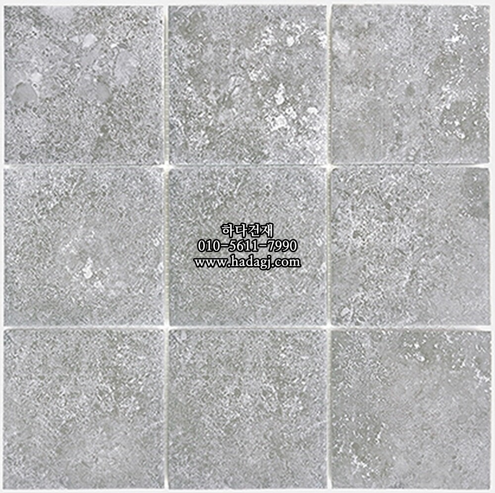 패턴 정사각 모자이크타일 97x97x6T 문그레이 무광 자기질타일 MOON GRAY / 하다건재