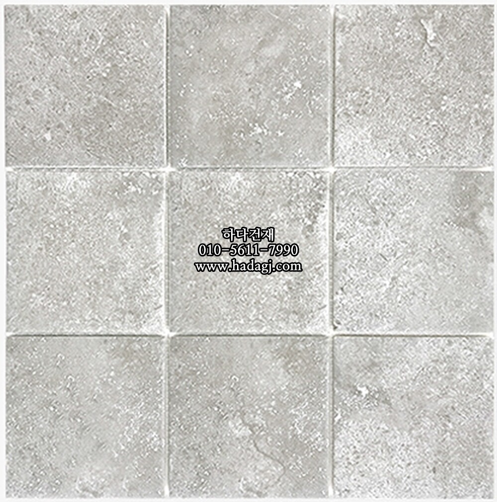 패턴 정사각 모자이크타일 97x97x6T 문실버 무광 자기질타일 MOON SILVER / 하다건재