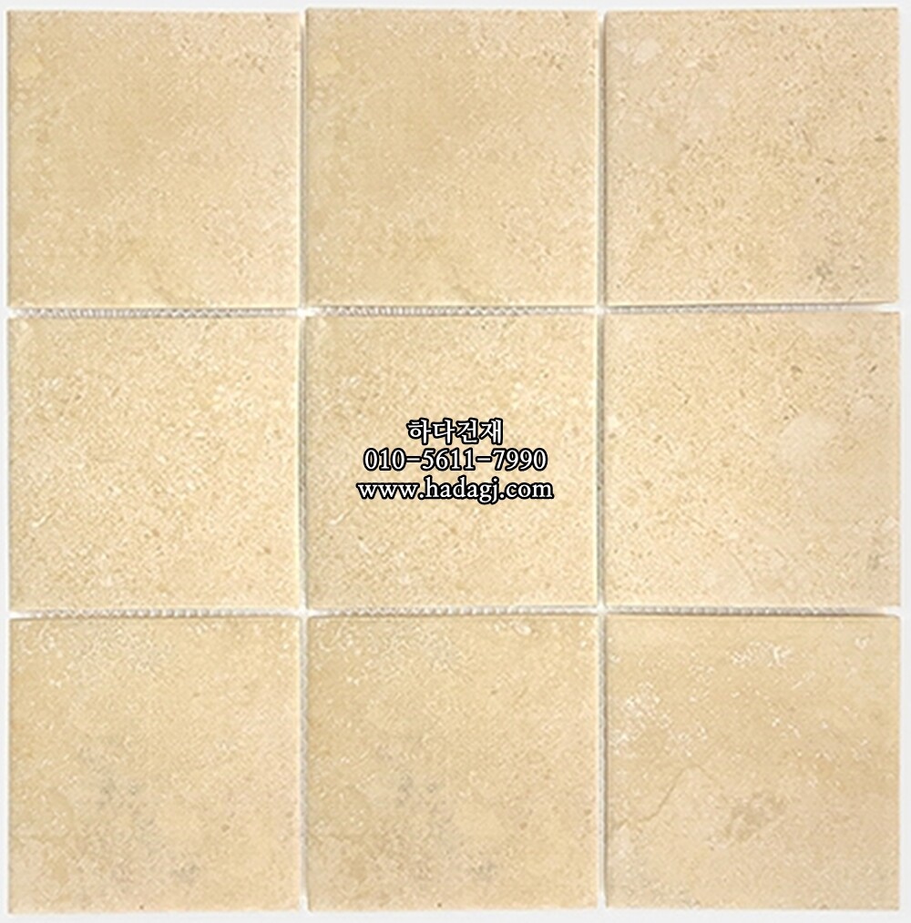 패턴 정사각 모자이크타일 97x97x6T 문아이보리 무광 자기질타일 MOON IVORY / 하다건재
