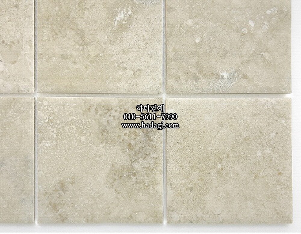 패턴 정사각 모자이크타일 97x97x6T 문베이지 무광 자기질타일 MOON BEIGE / 하다건재