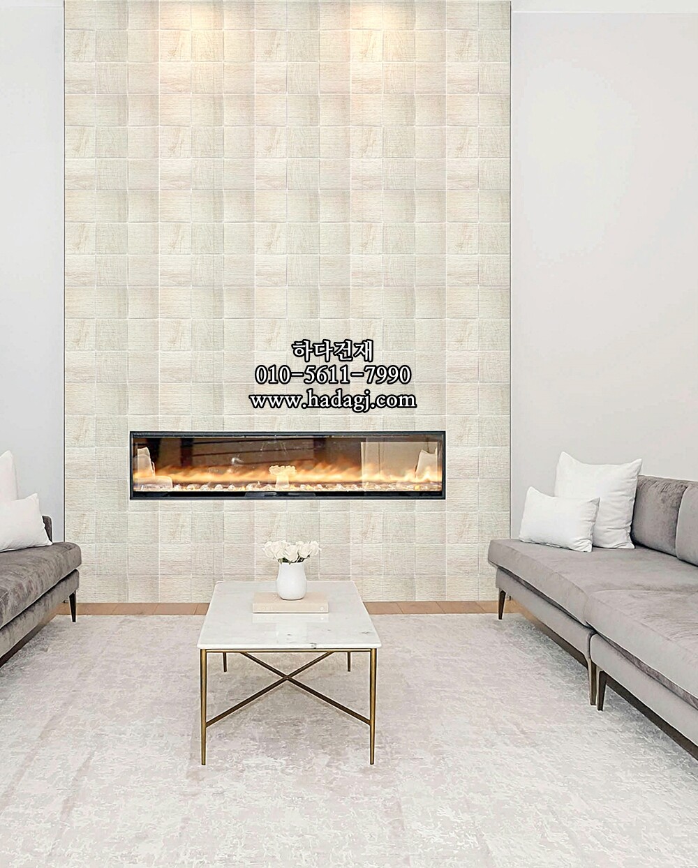 우드 정사각 모자이크타일 97x97x6T 버치 아이보리 무광 자기질타일 BIRCH / 하다건재