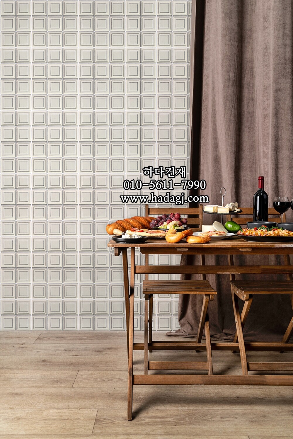 입체 정사각 모자이크타일 97x97x7T 스노우 아이보리 무광 자기질타일 SNOW / 하다건재