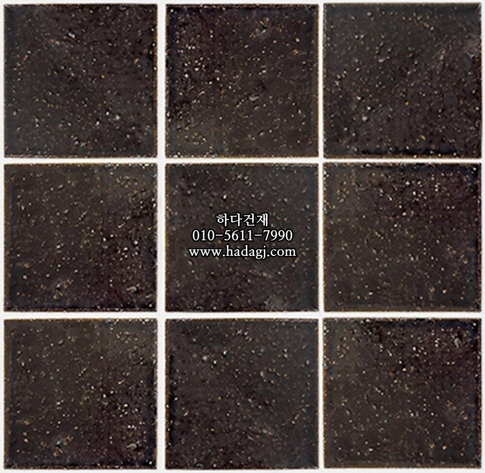 정사각 모자이크타일 96x96x10T 하츠 모카버건디 유광 자기질타일 HATSU / 하다건재