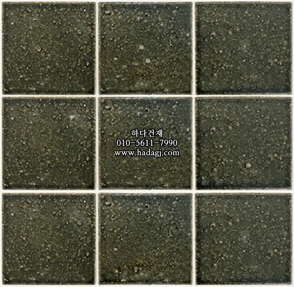 정사각 모자이크타일 96x96x10T 하츠 그린 오리베 유광 자기질타일 HATSU / 하다건재
