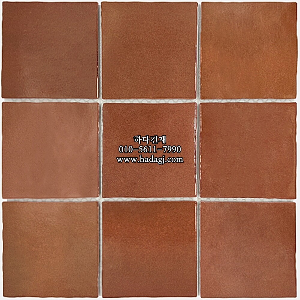 정사각 모자이크타일 95x95x8T 라즈베리 유광 자기질타일 / 하다건재