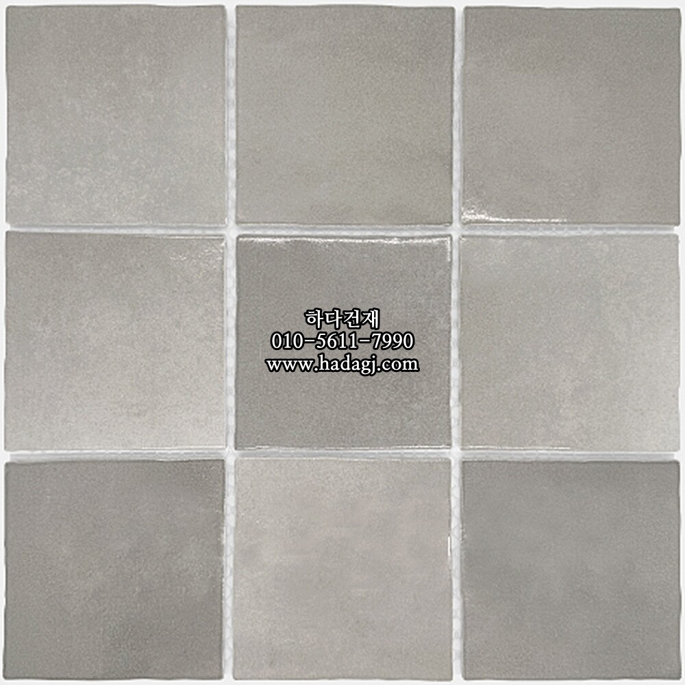 정사각 모자이크타일 95x95x8T 젤라또 흑임자 유광 자기질타일 / 하다건재