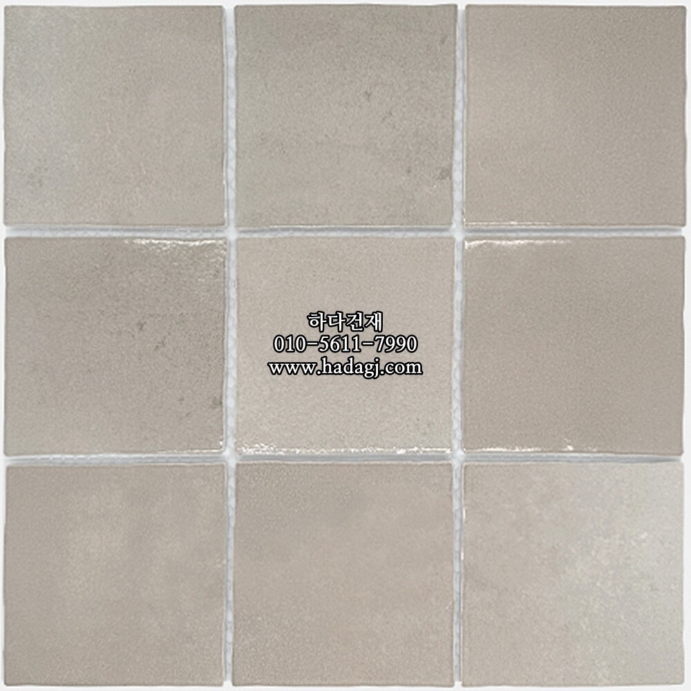 정사각 모자이크타일 95x95x8T 젤라또 얼그레이 유광 자기질타일 / 하다건재