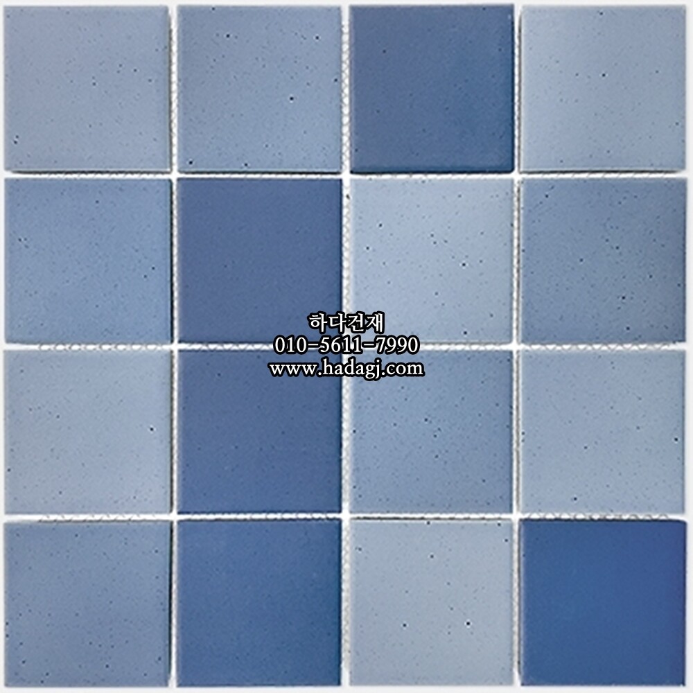 ​​​​​​​정사각 모자이크타일 73x73x7T 슈팅스타 블루 무광 자기질타일 / 하다건재