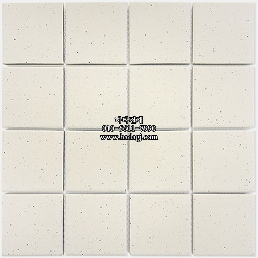 정사각 모자이크타일 73x73x7T 쿠키 아이보리 무광 자기질타일 / 하다건재