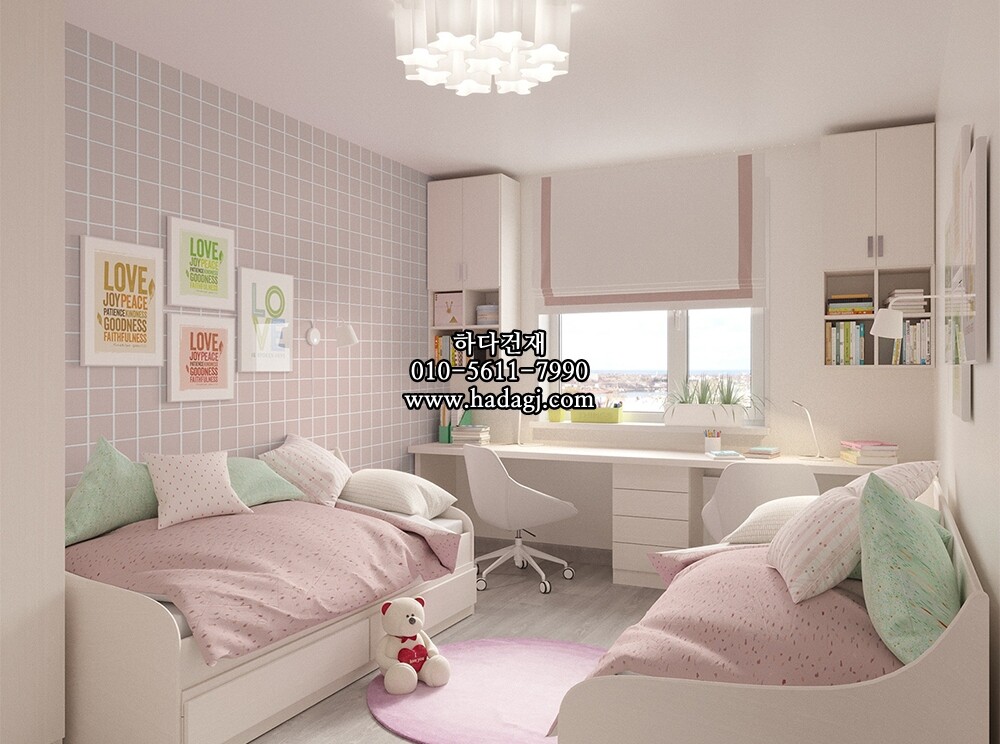 정사각 모자이크타일 48x48x6T 핑크 무광 자기질타일 / 하다건재