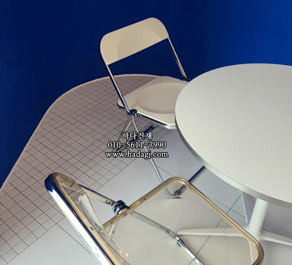 정사각 모자이크타일 48x48x6T 화이트 무광 자기질타일 / 하다건재