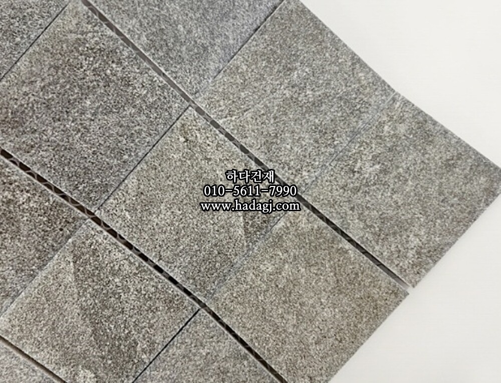 정사각 모자이크타일 48x48x6T 루나 그레이 무광 자기질타일 LUNA GRAY / 하다건재