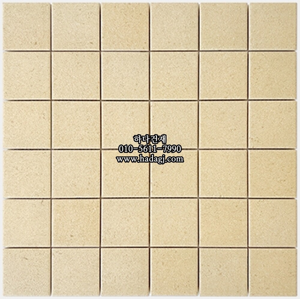 정사각 모자이크타일 48x48x6T 루나 베이지 무광 자기질타일 LUNA BEIGE / 하다건재