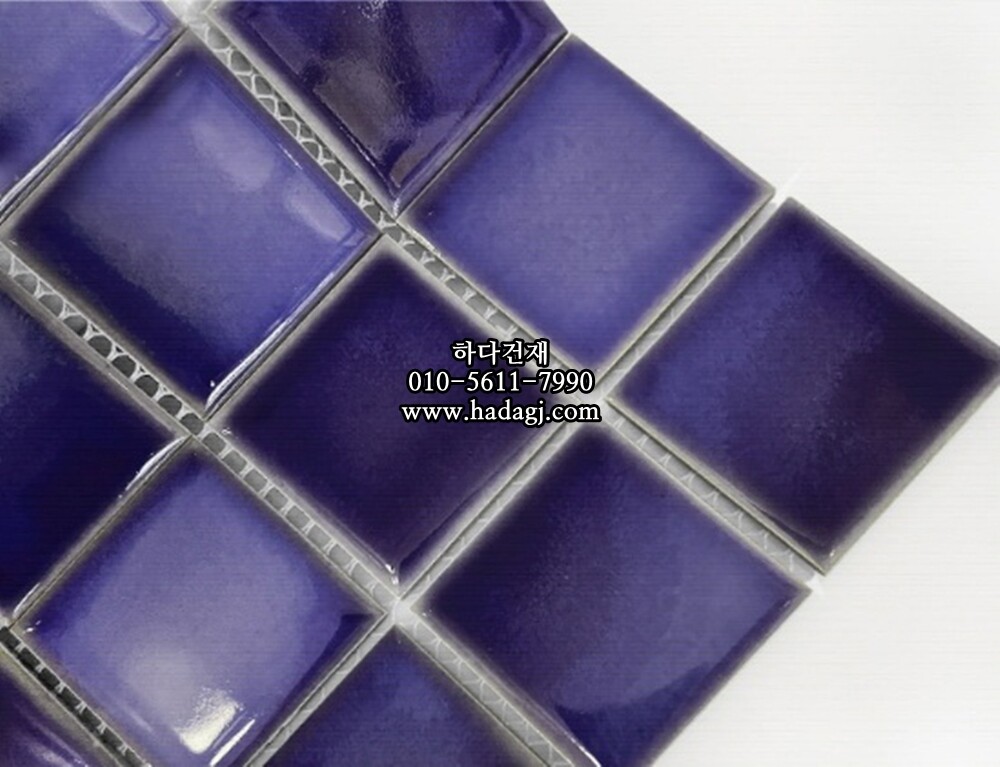 정사각 모자이크타일 48x48x5.5T 웨일 퍼플 유광 자기질타일 WHALE / 하다건재