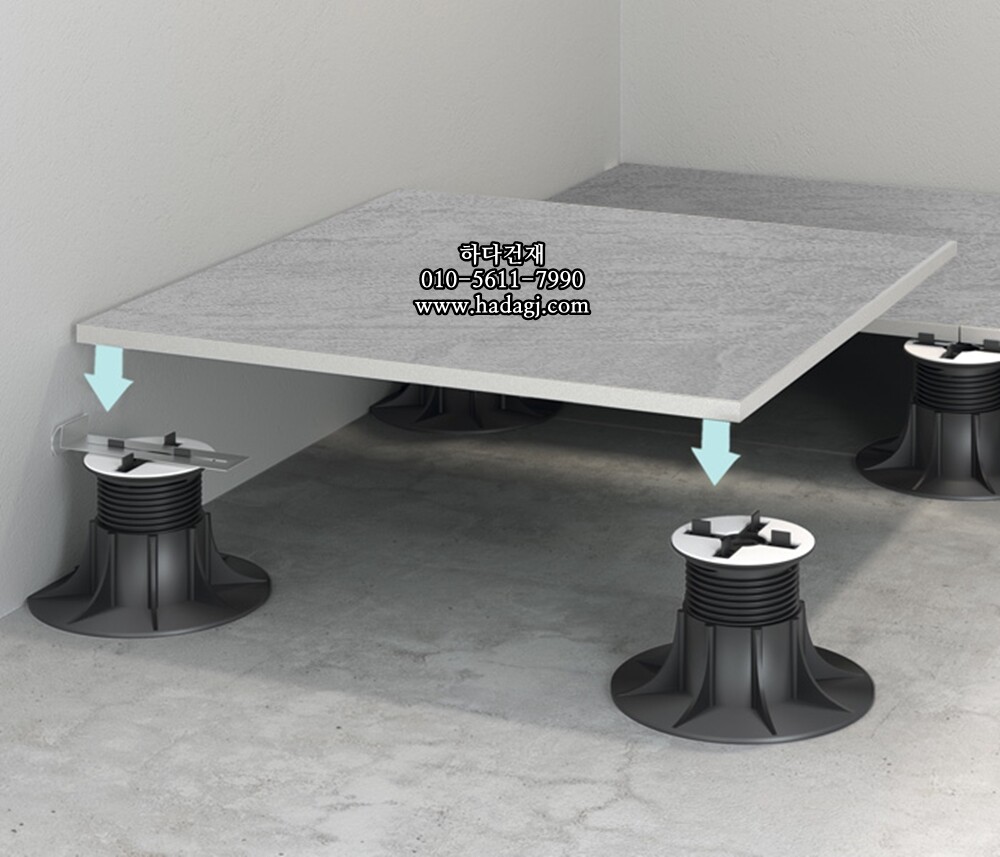 페데스탈타일 슬레이트 뮤럴 600x600x20T 그레이 포세린타일 / 하다건재