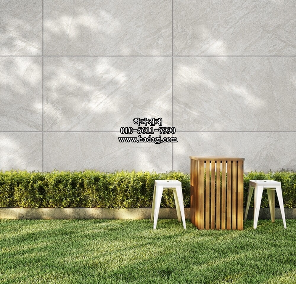 페데스탈타일 슬레이트 뮤럴 600x600x20T 그레이 포세린타일 / 하다건재