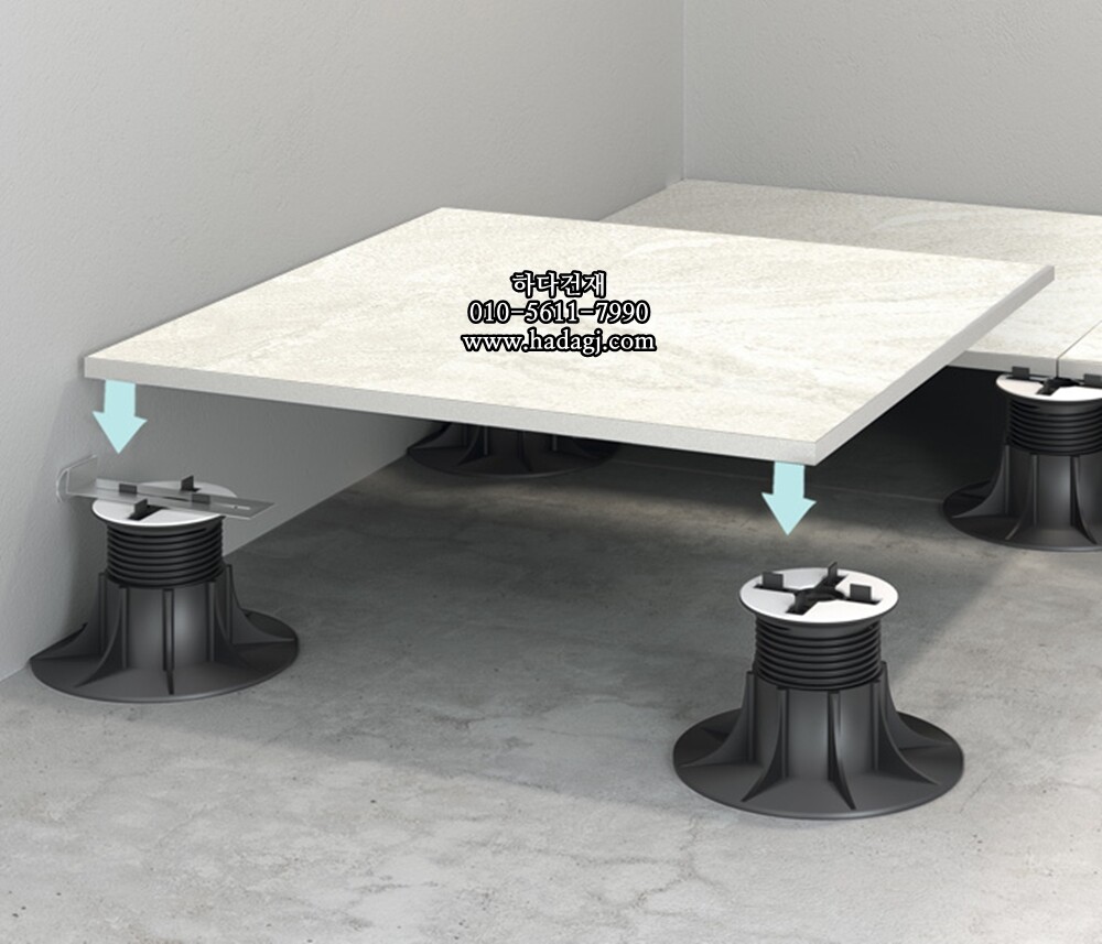 페데스탈타일 슬레이트 뮤럴 600x600x20T 비안코 아이보리 포세린타일 / 하다건재