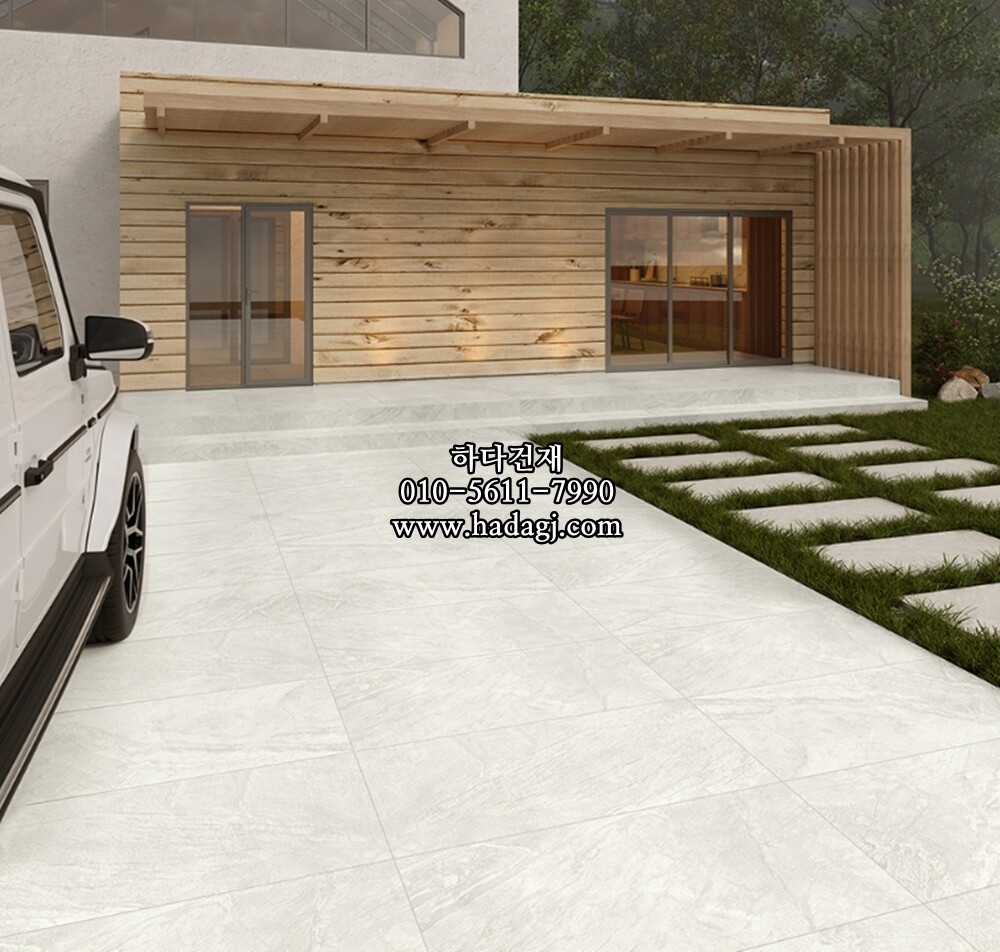 페데스탈타일 슬레이트 뮤럴 600x600x20T 비안코 아이보리 포세린타일 / 하다건재