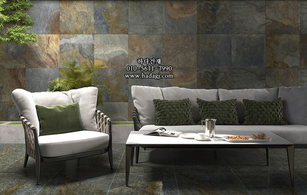 페데스탈타일 클래식 슬레이트 25플러스 600x600x20T 포세린타일 / 하다건재