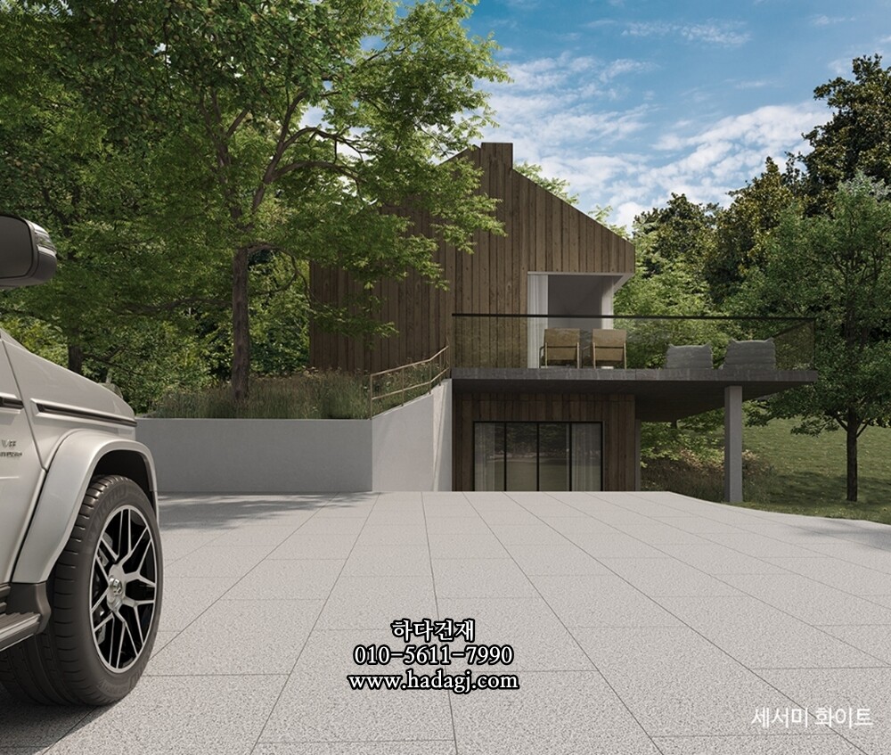 페데스탈타일 그라나이트 세서미 화이트 (포천석) 600x600x20T 포세린타일 / 하다건재