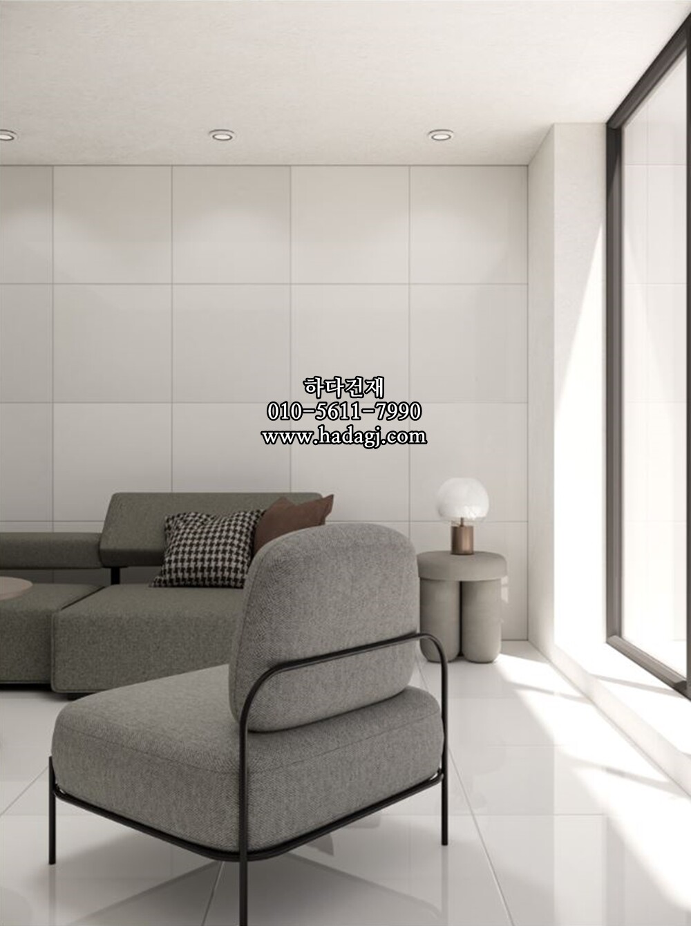 600x600 폴리싱타일 슈퍼화이트 유광 6200 / 하다건재