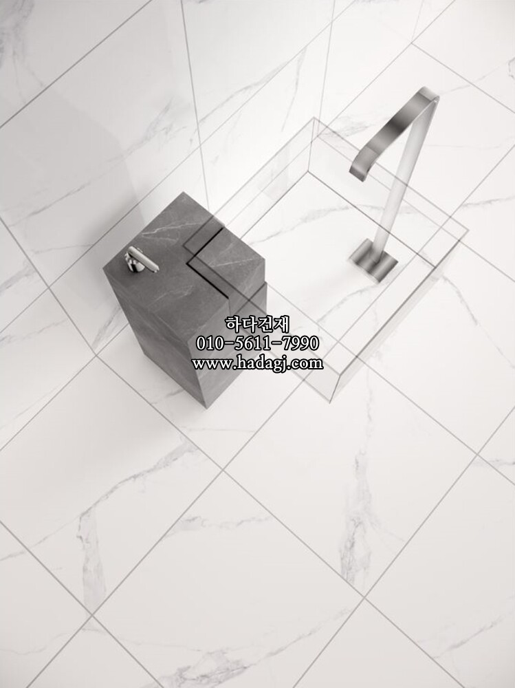 600x600 폴리싱타일 까라라 유광 화이트 GP6553 / 하다건재
