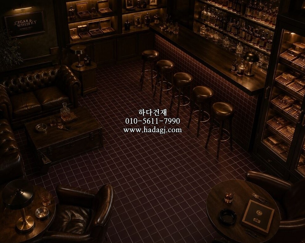 97x97x6T 정사각 모자이크타일 브라운 무광 / 하다건재