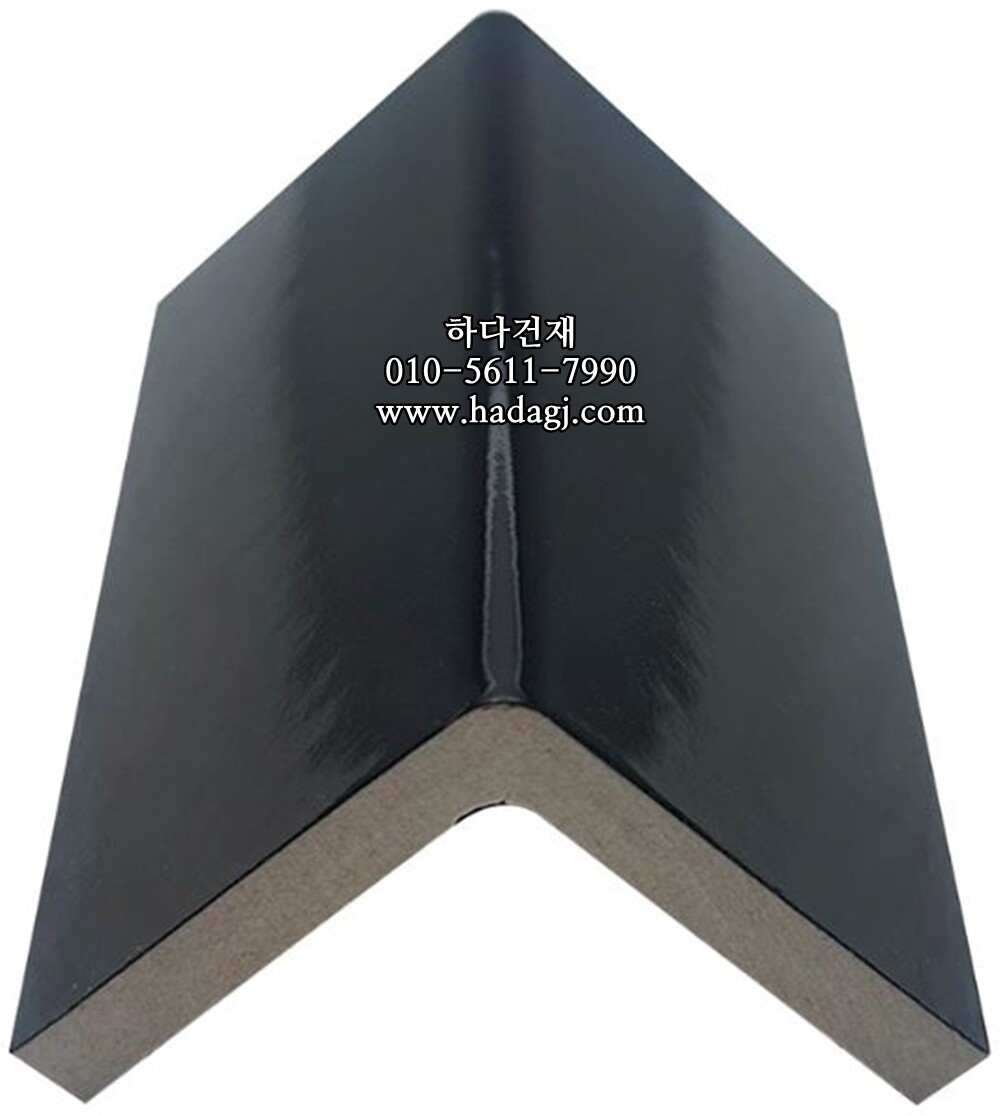 97x97x6T 정사각 모자이크타일 코너 블랙 유광 / 하다건재