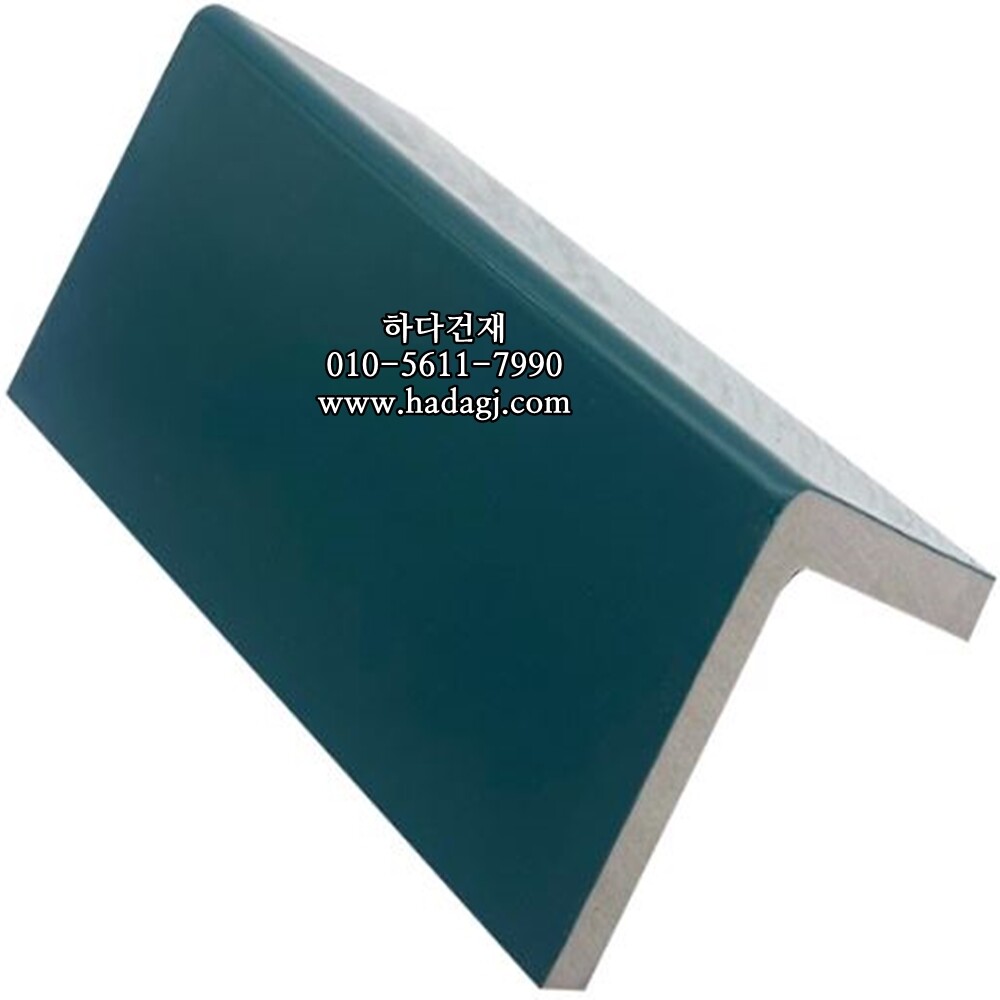 97x97x6T 정사각 모자이크타일 코너석 그린 유광 / 하다건재
