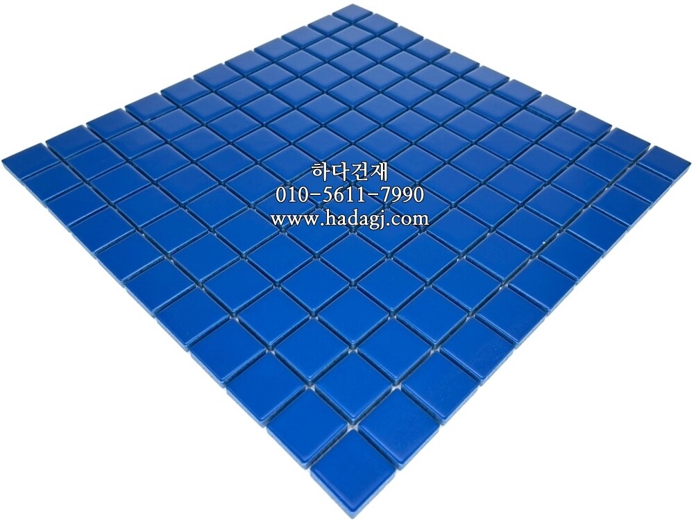 25x25x6T 정사각 모자이크타일 인디고 블루 무광 / 하다건재