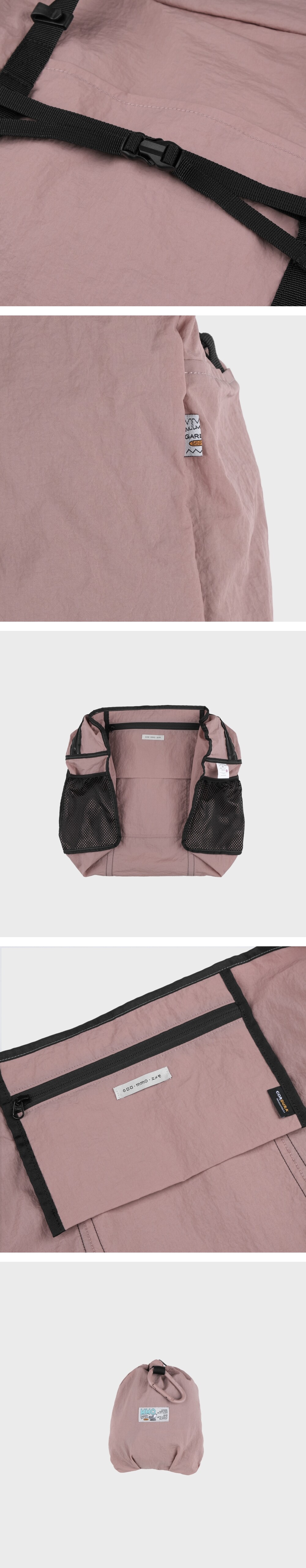 MUSINSA | MMOGARDEN mmo boston bag 095 nylon wrinkle dusty pink