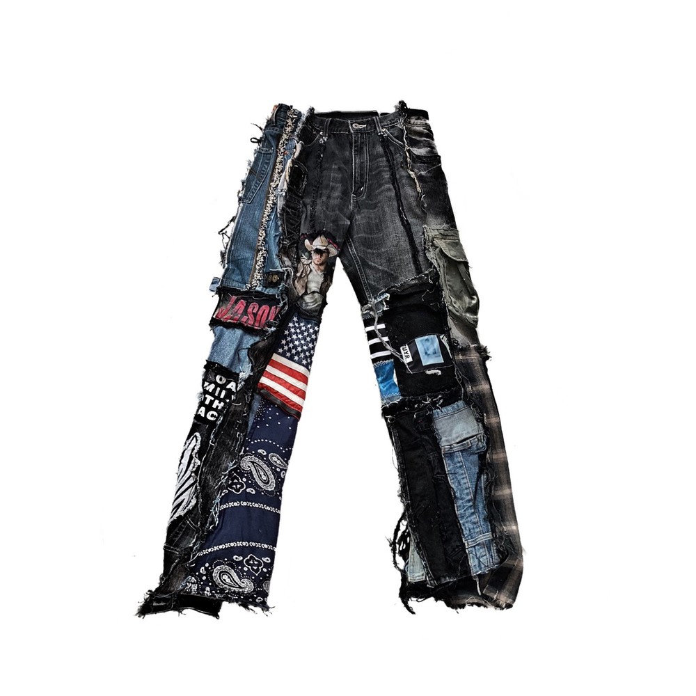 Funk punk patchwork jeans AP0043
