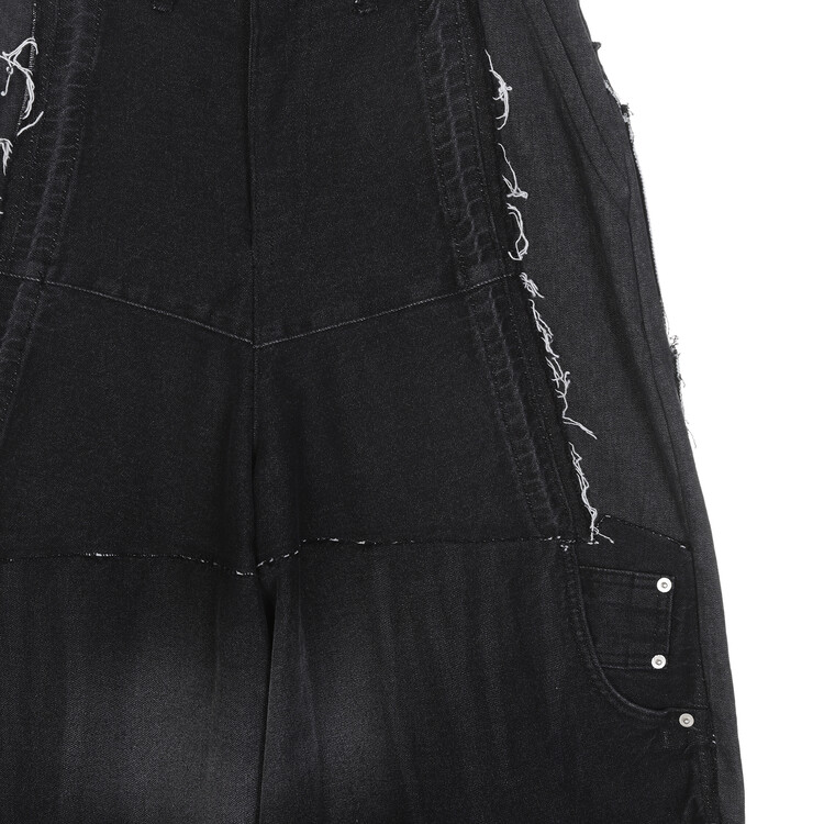 surgery remake denim wide balloon pants 'black denim'