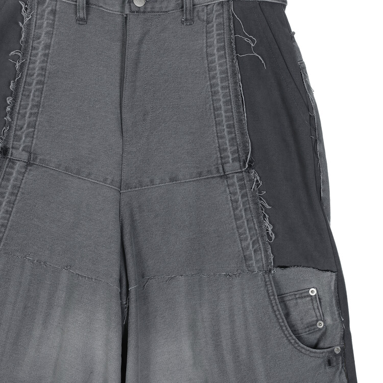 surgery remake denim wide balloon pants 'grey denim'