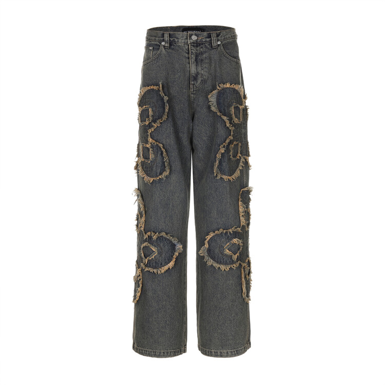 surgery clover logo patch jeans 