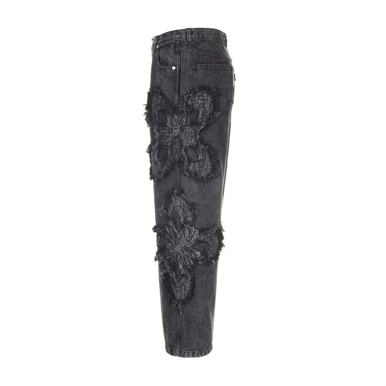 surgery clover logo patch jeans 