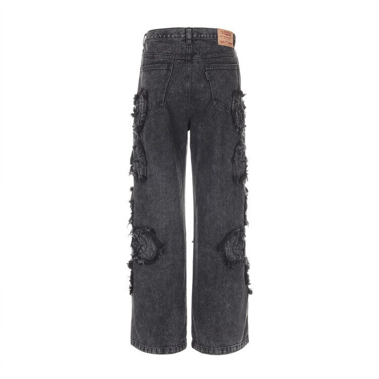 surgery clover logo patch jeans 