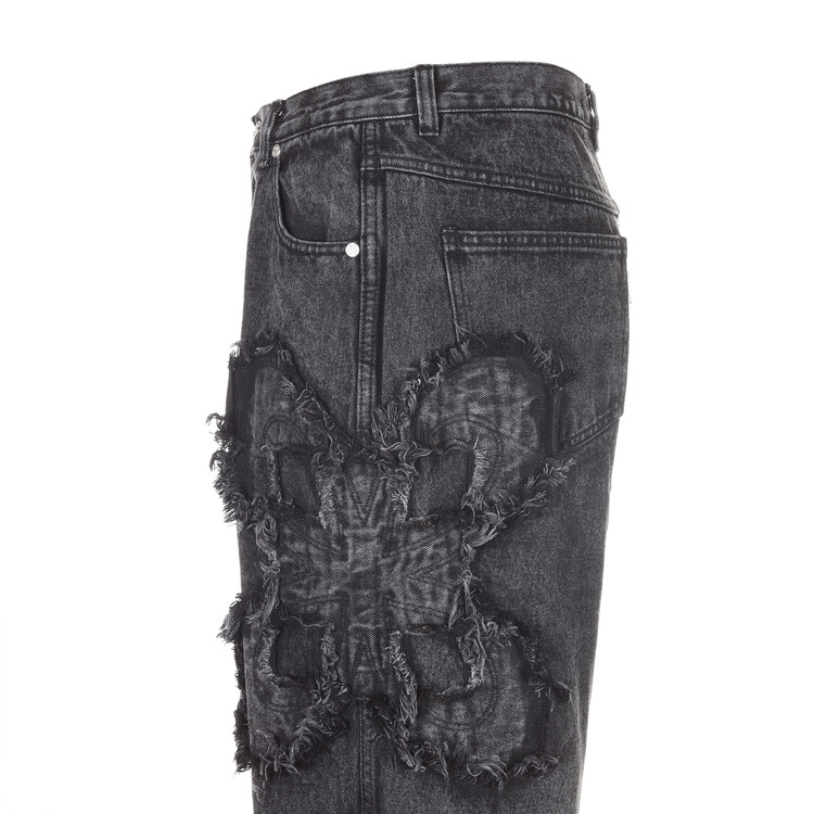 surgery clover logo patch jeans 