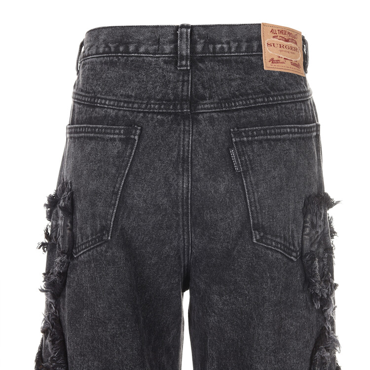 surgery clover logo patch jeans 