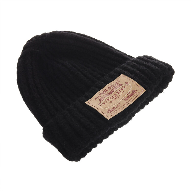 【SURGERY】surgery paper logo tab beanie (2colors) surgery paper logo tab beanie 'black'