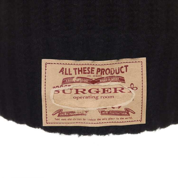 【SURGERY】surgery paper logo tab beanie surgery paper logo tab beanie 'black'