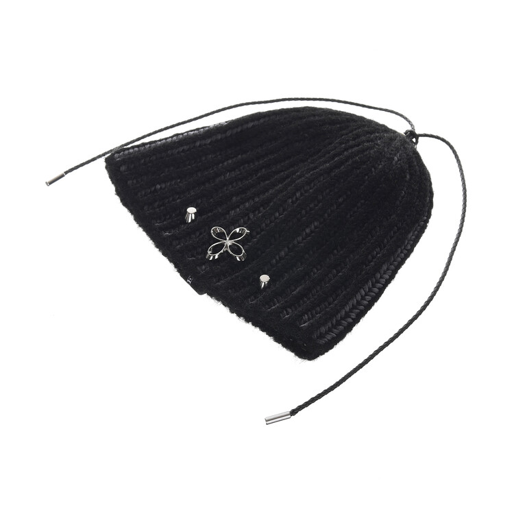 surgery clover logo double-strap beanie 'black'