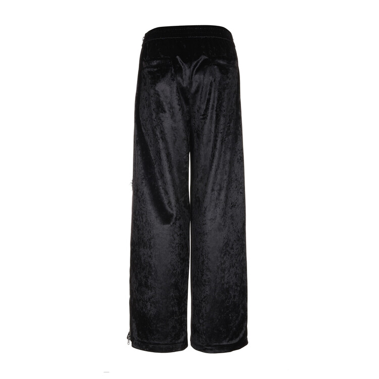 surgery side zip velvet wide track pants 'black'