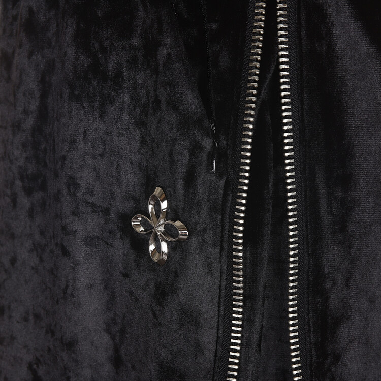 ☆【SURGERY】☆side zip velvet wide track pant.s 'black'☆ surgery side zip velvet wide track pants 'black'