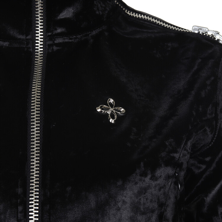 ☆【SURGERY】☆side zip velvet crop track jacke.t 'black'☆ ☆SURGERY☆ SIDE ZIP VELVET CROP TRACK JACKET surgery side