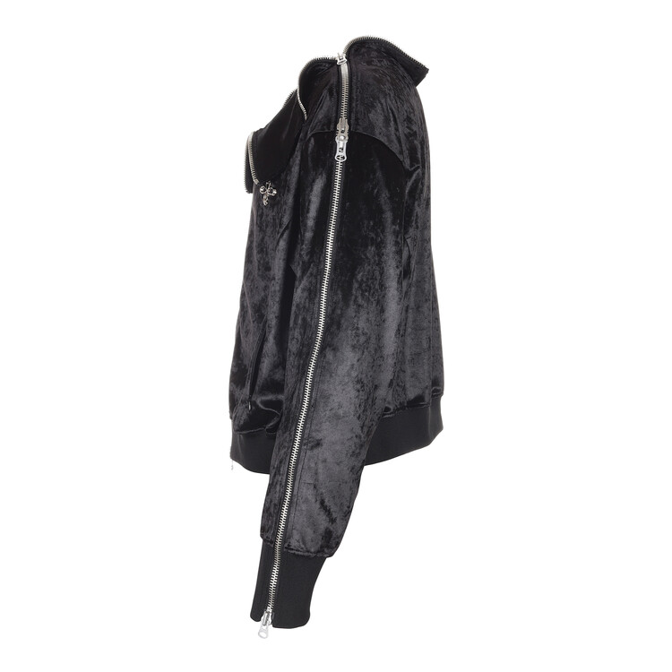 ☆人気☆【SURGERY】☆side zip velvet track jacke.t 'black'☆ ☆【SURGERY】☆side zip velvet crop track jacke.t 'black'☆