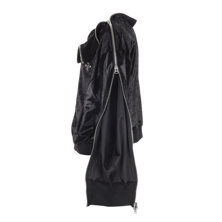 ★関税込★SURGERY★side zip velvet track jacket 'black'★ 送料込】＊SURGERY＊SIDE ZIP VELVET CROP TRACK JACKET