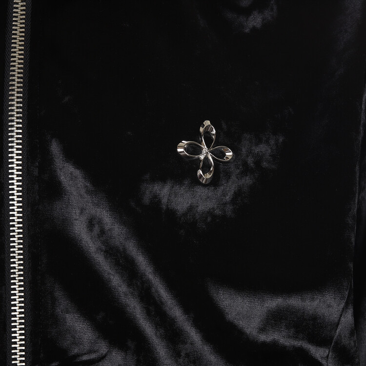 ☆【SURGERY】☆side zip velvet crop track jacke.t 'black'☆ surgery side zip velvet track jacket 'black'