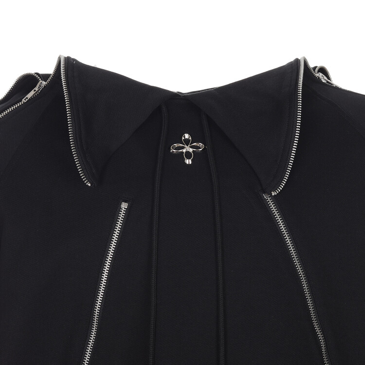 【SURGERY】four directions zippers hoodie 'black' surgery four directions zippers hoodie 'black'